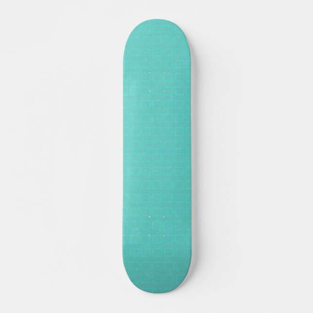 Teal bubble blocks patterned Skateboard (Front)