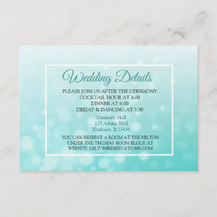 Teal Bubbles Elegant Wedding Details Card