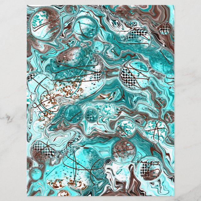 Teal Bubbles Fluid Art  (Front)