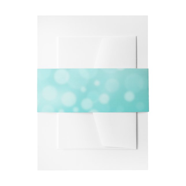 Teal Bubbles Wedding Belly Bands Invitation Belly Band (Front Example)