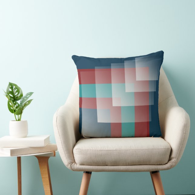 Teal burgundy blue cushion (Chair)