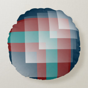 Teal burgundy blue round cushion