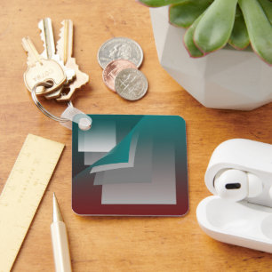Teal burgundy gray pages key ring