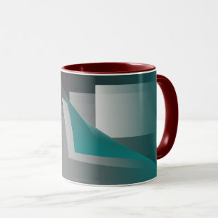 Teal burgundy gray pages mug
