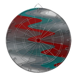 teal burgundy gray waves dartboard