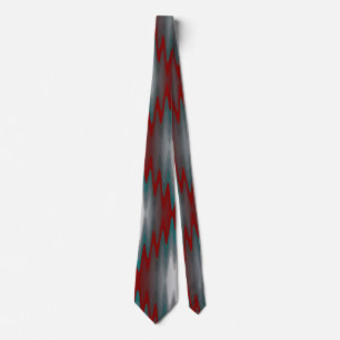 teal burgundy gray waves tie