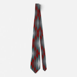 teal burgundy gray waves tie