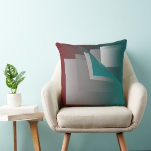 Teal burgundy grey pages cushion