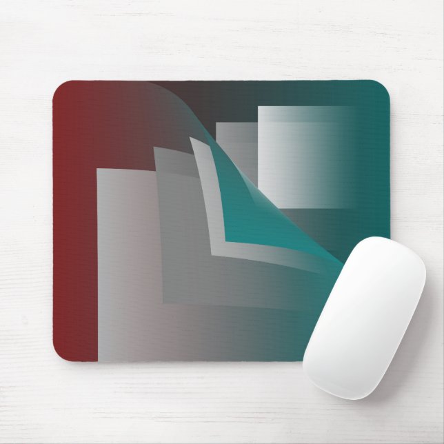 Teal burgundy grey pages mouse mat (With Mouse)