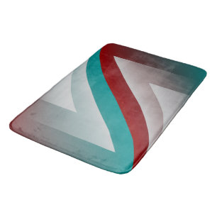 teal burgundy grey sphere effect bath mat