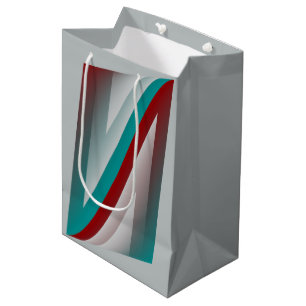 teal burgundy grey sphere effect medium gift bag
