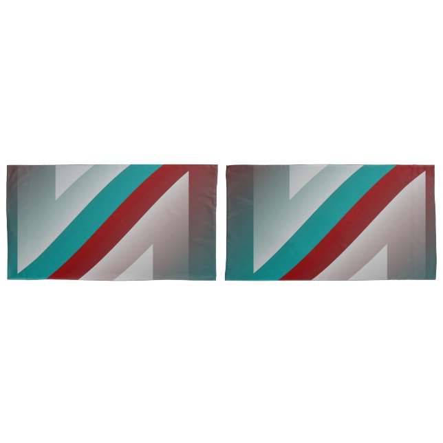 teal burgundy grey sphere effect pillowcase (Front-Set)