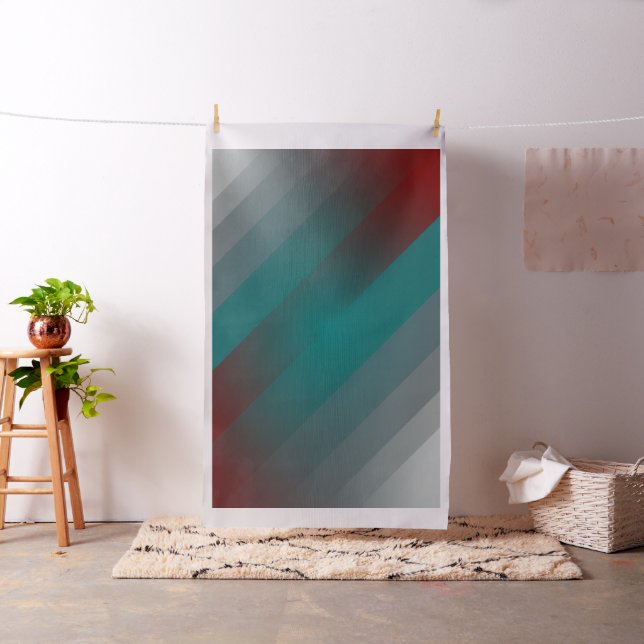 teal burgundy grey stripes fabric (In Situ)