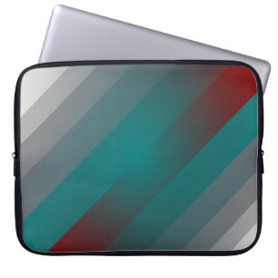 teal burgundy grey stripes laptop sleeve