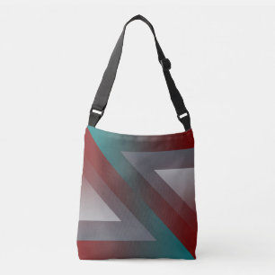 teal burgundy grey triangle crossbody bag