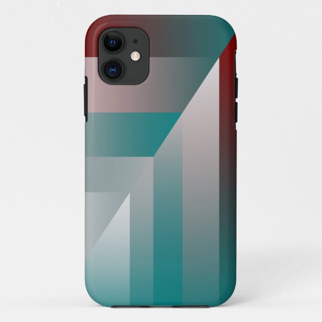 teal burgundy grey triangles Case-Mate iPhone case (Back)