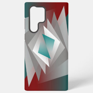 Teal Burgundy Grey Triangles Samsung Galaxy Case