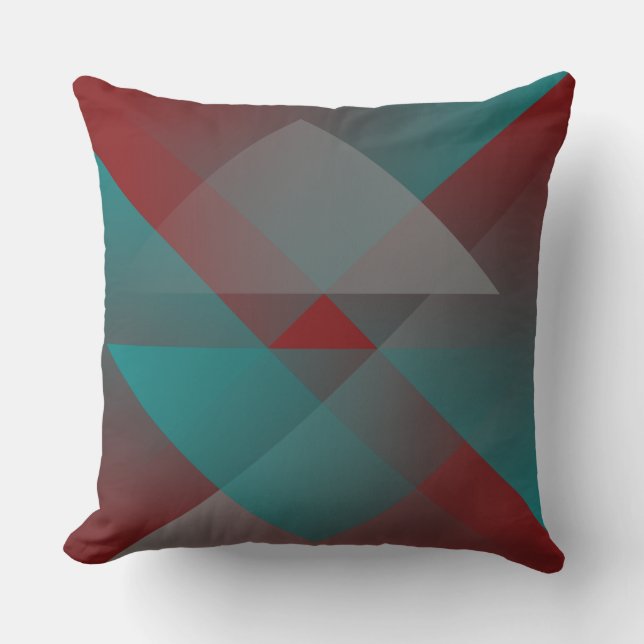 Teal burgundy shades cushion (Front)