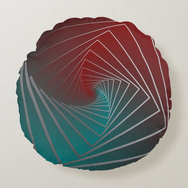 teal burgundy spin round cushion (Front)