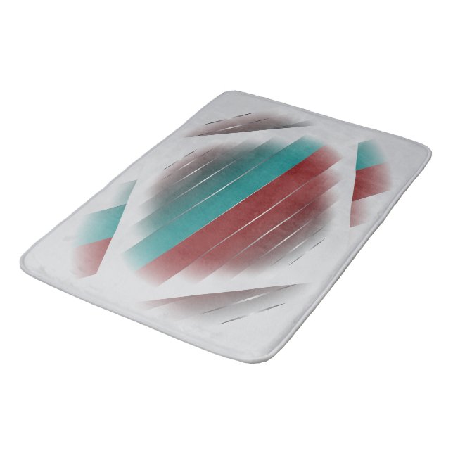 Teal burgundy spinning bath mat (Angled)