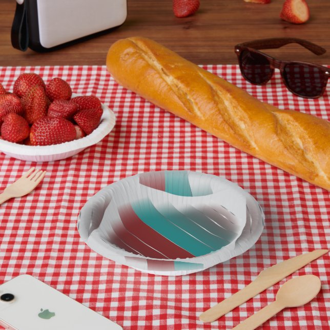 Teal burgundy spinning paper plate (Picnic)