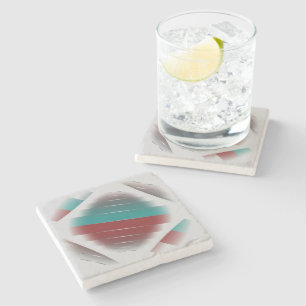 Teal burgundy spinning stone coaster