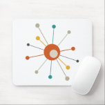 Teal Burnt Orange Atomic Age Starburst Mid Century Mouse Mat<br><div class="desc">This colourful mid century modern mouse pad features an atomic starburst in teal blue,  burnt orange,  yellow,  tan,  and black. So fun to add to your desk!</div>