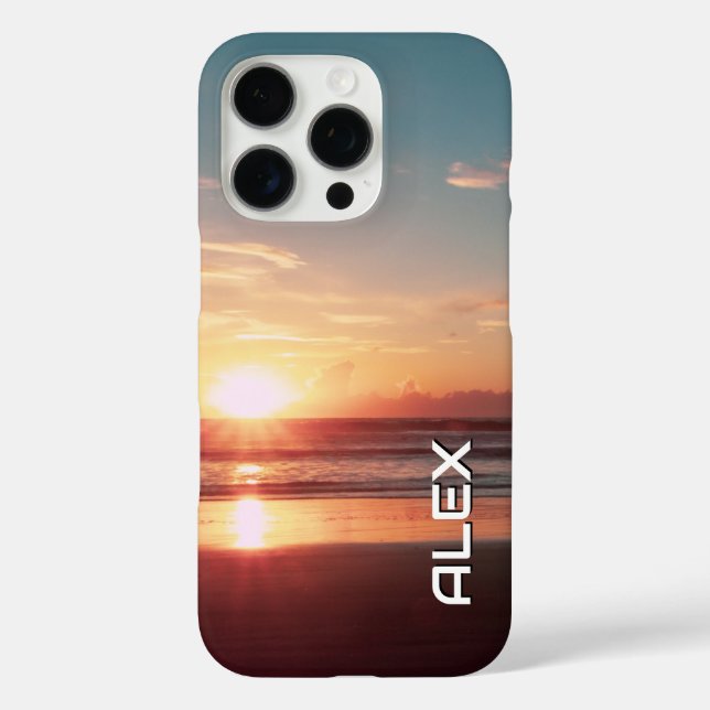 Teal & Burnt Orange Sunrise Over Ocean Case-Mate iPhone Case (Back)