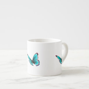 Teal Butterfly Espresso Cup