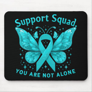 Teal Butterfly Support Squad Cervical Cancer Aware Mouse Mat