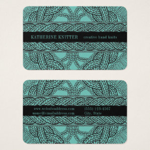 TEAL CABLE KNIT Oceana Business Card