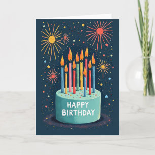 Teal Cake Celebration Card