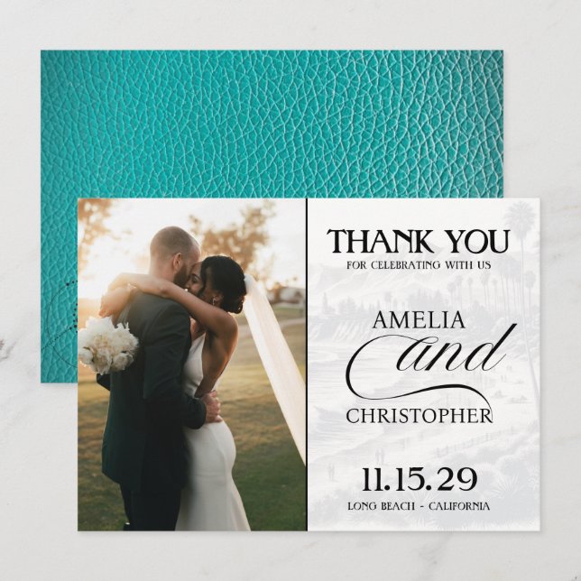 Teal California Passport Thank You Card (Front/Back)