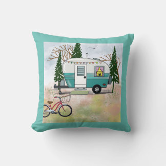 Teal Camper Pillow
