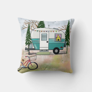 Teal Camper Pillow
