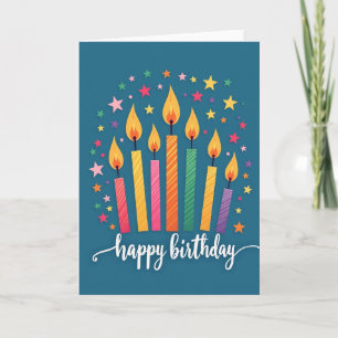 Teal Candle Celebration Card