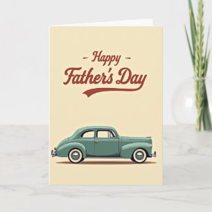 Teal Car Fathers Day Card