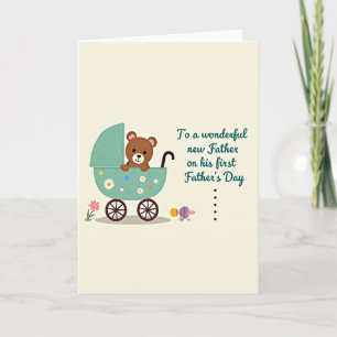 Teal Carriage Fathers Day Card