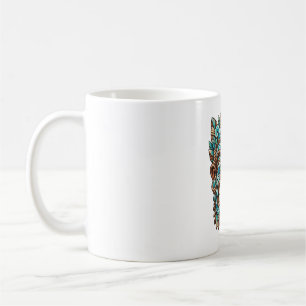 Teal Carved Guardian Coffee Mug