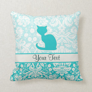 Teal Cat Cushion