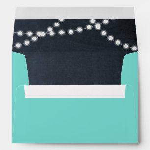 Teal Chalkboard Lights Personalised Envelopes