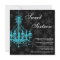 Teal Chandelier Black Snowflakes Sweet 16 Birthday