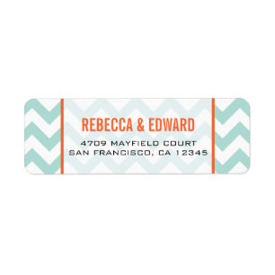 Teal Chevron Address Label