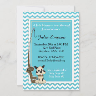 Teal Chevron Baby Shower Invitation