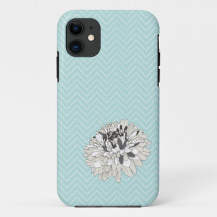 Teal Chevron chrysanthemum pattern iPhone 5 Cover