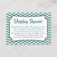 Teal Chevron Display Bridal Shower Gift Tag Card