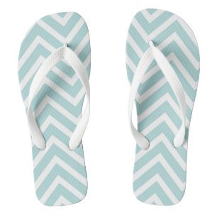 Teal Chevron Flip Flops