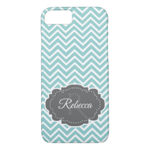 Teal Chevron Personalised Case-Mate iPhone Case
