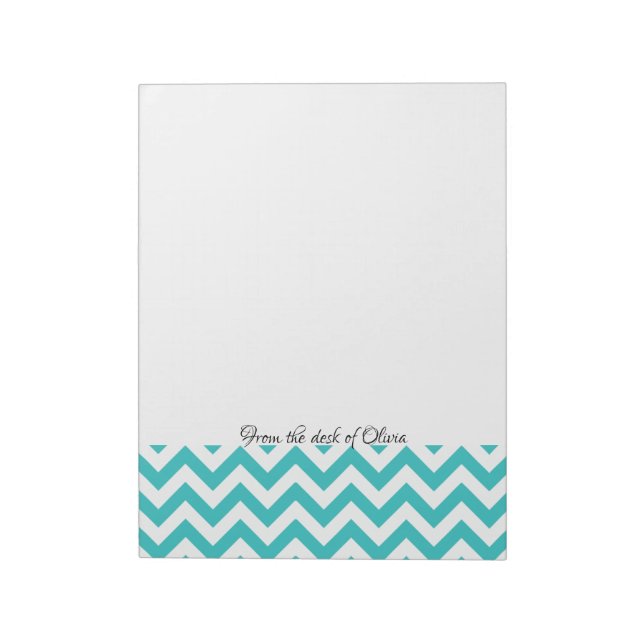 Teal Chevron Personalised Notepad (Rotated)