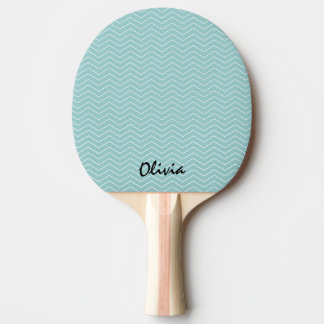 Teal chevron ping pong paddle for table tennis